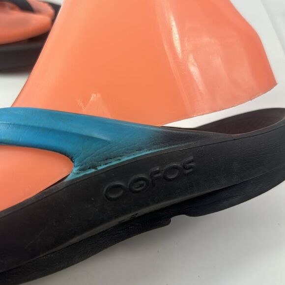 Oofos Oolala Luse Black/Blue Women's Sandals - Picture 5 of 15